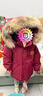 鴨鴨兒童羽絨服2025新款冬季加厚毛領(lǐng)鴨絨外套中大童冬裝潮 紅色 120 曬單實(shí)拍圖