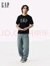 蓋璞男女裝2025春季新款純棉字母印花logo短袖T恤上衣美版797924 黑色 M 美碼 L亞洲碼180/96A 曬單實(shí)拍圖