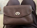 裘真信封包女鏈條斜挎單肩包休閑復古小包植鞣頭層牛皮包包 咖啡色-中號 曬單實(shí)拍圖