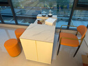 昭希 茶桌 茶臺燒水壺一體桌多功能可伸縮移動(dòng)小戶(hù)型陽(yáng)臺喝茶桌椅組合 雪山白巖板茶桌+1主人椅2圓凳 白色框架 曬單實(shí)拍圖