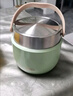 304不銹鋼燜燒杯寬口大口徑保溫飯桶保溫飯盒24小時(shí)保溫上班族女 真空【綠色】1.2L+不銹鋼折疊勺 曬單實(shí)拍圖