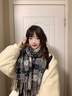 古士旗（GUSKI）法國品牌圍巾女秋冬季氛圍感保暖圍脖日韓風(fēng)高檔實(shí)用禮物送女友 【經(jīng)典格紋】WJ067 180x50cm 曬單實(shí)拍圖