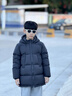 巴布豆（BOBDOG）95絨兒童羽絨服2025年新款男女童A類(lèi)抗菌三防面料大兜連帽外套 黑色 【A類(lèi)面料 貼身可穿】95絨 140 【約身高125-135cm 體重60斤】 曬單實(shí)拍圖