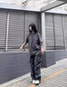POUM男裝春秋季長(cháng)褲子男潮牌2025新款工裝褲男vibe風(fēng)直筒休閑褲男士 SM-DS19深灰色 XL 【120-140斤】 碼偏小建議拍大一碼 曬單實(shí)拍圖