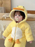 G.DUCKKIDS嬰幼兒冬季衣服寶寶連體衣冬裝可愛(ài)超萌加絨加厚毛毛爬服周歲外出 小鴨鴨毛毛爬【金米貂】 80cm 曬單實(shí)拍圖