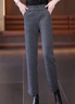 穿搭語(yǔ)錄（Chaundayulu）媽媽褲子冬季2025新款闊腿直筒寬松休閑中老年加絨褲女 黑灰色【不加絨】 S 85-95斤 曬單實(shí)拍圖
