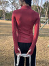 徽格兒（phigeer）速干衣健身訓(xùn)練服秋冬季長袖半拉鏈羽毛球服專業(yè)跑步女運動套裝 酒紅色兩件套（黑褲） M 曬單實拍圖