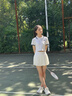 天使季節風(fēng)琴百褶網(wǎng)球裙女2025新款羽毛球服絕美運動(dòng)高腰半身短裙 白色 S 曬單實(shí)拍圖