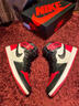 aj男鞋高幫板鞋男秋冬季學(xué)生休閑莆田男鞋運動(dòng)籃球鞋子男dunk女鞋 AJ高幫黑紅 39 曬單實(shí)拍圖