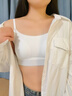 婷美吊帶少女內衣初高中生女大童發(fā)育期背心青少年二三階段文胸 白XL 曬單實(shí)拍圖
