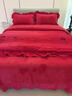 大紅色婚慶寶寶牛奶絨四件套冬季雙面加厚珊瑚絨喜嫁床上被套床單 花嫁 1.5m床四件套 床單款 （被套200*230cm） 曬單實(shí)拍圖