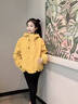 尚靜抽繩下擺連帽工裝加厚外套女2025冬季新款高級感百搭加絨保暖上衣 黃色 M 曬單實(shí)拍圖