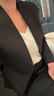 TIE FOR HER 羊毛無(wú)領(lǐng)簡(jiǎn)約設計感百搭高級職場(chǎng)通勤女士西裝外套 黑墨色 S 曬單實(shí)拍圖
