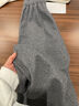 棠暖灰色毛呢八分闊腿褲女秋冬季加厚靴褲2025新款外穿韓系七分休閑褲 淺灰色 L 110-120斤 曬單實(shí)拍圖