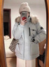 蕾遇高端品牌 大毛領(lǐng)工裝派克羽絨服女 冬季新款白鴨絨保暖加厚外套 淺藍色 (缺碼聯(lián)系客服) S (推薦80-120斤) 曬單實(shí)拍圖