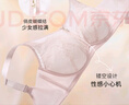 奶糖派花箋曲性感甜美花卉蕾絲內衣女上托聚攏加高包裹大碼女士文胸 裸粉色 L 3 【85D-E/90C-D】 曬單實(shí)拍圖