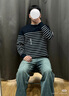 森馬（Semir）森柔|毛衫男冬季含羊毛針織衫半開(kāi)襟毛衣情侶內搭101724107206 曬單實(shí)拍圖