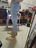 betu百圖女裝高腰闊腿褲超顯腿長(cháng)牛仔褲女2202T55 牛仔色 M 曬單實(shí)拍圖