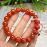 千載一玉南紅手鏈女款玉石素圈柿子紅櫻桃紅手串禮贈自戴 寓意好運常伴 款一約10毫米 QZD2320i 曬單實(shí)拍圖