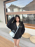 MEDM PLAY潮牌GOODBRAND LOVE IS GOOD珍珠開(kāi)衫拉鏈衛衣連帽衫男女情侶裝 黑色 M 曬單實(shí)拍圖