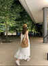 素織錦白色連衣裙女2025春夏新款不規則背心裙女士長(cháng)裙法式設計感吊帶裙 法式網(wǎng)紗拼接連衣裙【均碼】 曬單實(shí)拍圖