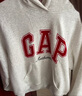 GAP女裝2025秋季新款撞色Logo寬松抓絨套頭連帽衫衛(wèi)衣上衣792499 淺灰白 M (165/88A) 亞洲尺碼 曬單實拍圖