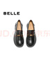 百麗（Belle）元寶樂(lè )福鞋女2025秋新棕色英倫粗跟小皮鞋單鞋D2S1DCA5預售 黑色-寬版 40 (250mm) 曬單實(shí)拍圖