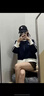 愛(ài)麥依美式條紋立領(lǐng)短外套女春秋季2025新款棒球服毛衣開(kāi)衫拉鏈針織上衣 【藏青色】 L 106-115斤 曬單實(shí)拍圖
