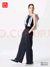 優(yōu)衣庫女裝麻混紡松緊長(cháng)褲/休閑褲473791 69 藏青色 L /160/70A 曬單實(shí)拍圖