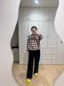 無印良品（MUJI）女式 彈力 燈芯絨 輕便直筒褲 褲子女款25年秋季新品女裝BE1Y5A5A 藏青色 M (160/66A) 曬單實拍圖