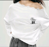 森馬（Semir）長(cháng)袖T恤女秋季蕾絲一字領(lǐng)純棉oversize印花2025上衣10A525101005 曬單實(shí)拍圖