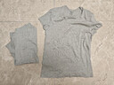三槍?zhuān)═HREEGUN）T恤男士打底衫新疆純棉彈力輕薄V領(lǐng)內穿螺紋針織全棉男士短袖 【2件裝-純棉】灰色+灰色 2XL (180) 【推薦150-175斤】 曬單實(shí)拍圖