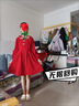 G.DUCKKIDS女童春秋季裙子新款洋氣中大童女孩公主裙兒童時(shí)尚禮服連衣裙 紅色 110 建議4-5歲 曬單實(shí)拍圖