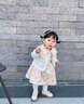 G.DUCKKIDS小黃鴨女童秋裝套裝一歲半女寶寶秋季三件套嬰兒秋天衣服女孩裙子 粉紅色 90 尺碼1~2歲【 80-90cm】 曬單實(shí)拍圖