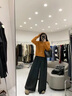 FSHE韓系針織衫女春秋季簡(jiǎn)約百搭顯瘦正肩長(cháng)袖2025新款針織開(kāi)衫外套女 焦糖色 S 曬單實(shí)拍圖