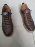 蜻蜓牌男鞋秋冬季真皮潮流板鞋一腳蹬隱形內增高皮鞋運動(dòng)休閑鞋小白鞋子 棕色 41 曬單實(shí)拍圖