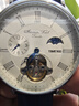 時(shí)光一百（TIME100）手表機械表飛輪全自動(dòng)多功能月相牛皮休閑男表送男友情人節禮物 玫白 曬單實(shí)拍圖