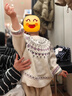 優(yōu)衣庫童裝男童女童souffle yarn舒芙蕾針織衫長(cháng)袖毛衣473551 01 乳白色 110 曬單實(shí)拍圖
