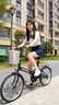 ICOLOUR折疊自行車(chē)成人男女超輕便攜單車(chē)變速減震通勤代步車(chē)后備箱免安裝 【免安裝】頂配版單速-時(shí)尚黑 22寸【適合身高：150-180cm】 曬單實(shí)拍圖