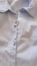 熙世界（sllsky）藍色襯衫女長(cháng)袖2025春裝新款通勤花卉刺繡職場(chǎng)風(fēng)OL純棉襯衣 灰藍色 M 曬單實(shí)拍圖