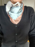 范詩(shī)奧新款百搭磁吸扣春秋方巾三角絲巾女領(lǐng)巾洋氣圍巾夏季時(shí)尚護頸圍脖 粉色 國色天香  曬單實(shí)拍圖