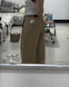 優(yōu)衣庫女裝針織廓形長褲/休閑褲彎刀褲加長款25新款477345 483723 483723/32深米色 S 曬單實拍圖