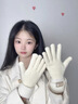 恒源祥羊毛手套圍巾女2024冬季韓版百搭保暖加厚防寒禮物騎行手套禮盒 白色[MERINO羊毛-精美禮盒]官 均碼 曬單實(shí)拍圖