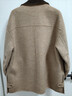 ELLE【100%綿羊毛】法式拼接雙面呢大衣女2025冬新款寬松毛呢外套 卡其 S 曬單實(shí)拍圖