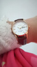 瑞士正品2025新款手表女士腕表女表防水真皮帶輕奢小眾名牌 金殼白面棕帶 【送皮帶+手鏈】 曬單實(shí)拍圖