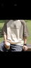 唐獅（TonLion）2025夏男插肩袖前胸印花短袖T恤 杏色  L  曬單實(shí)拍圖
