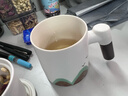 千里江山辦公杯水杯高檔陶瓷茶水分離杯馬克杯帶蓋泡茶杯 白色 450ml 曬單實(shí)拍圖