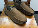 Jeep吉普休閑鞋男秋冬新款頭層牛皮休閑皮鞋男防滑耐磨一腳蹬懶人鞋男 卡其【套腳款】 【標準皮鞋碼】 40 曬單實(shí)拍圖