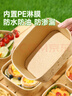 美麗雅一次性餐盒1000ml*20套 食品級帶蓋野餐水果牛皮紙打包印花飯盒 曬單實(shí)拍圖