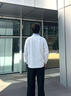 以純（YISHion）2025日系復古假兩件拼接翻領(lǐng)衛衣男秋季潮牌寬松情侶休閑套頭上衣 T329灰色   3XL 曬單實(shí)拍圖